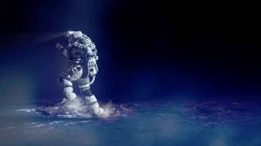 Hızlı çalışan uzay adamı. Karışık teknik