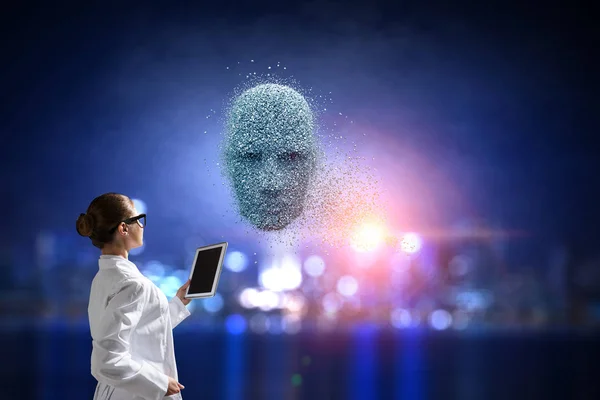 Inteligencia artificial y tecnologías futuras. Medios mixtos —  Fotos de Stock