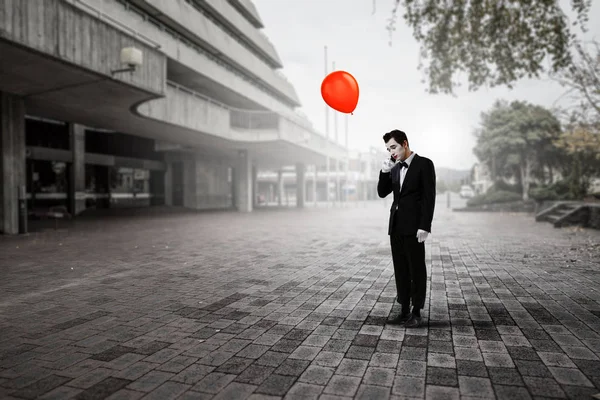 Young man mime. Mixed media — Stock Photo, Image