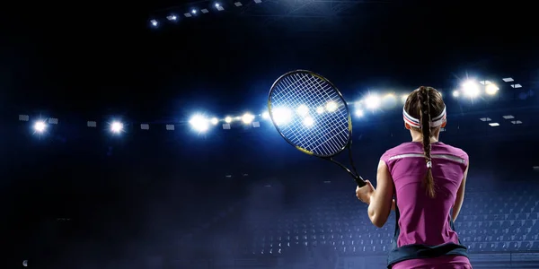 Stor tennisspiller. Blandede medier – stockfoto
