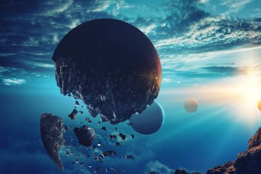 Soyut gezegenler ve uzay arkaplanı