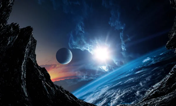 抽象的な惑星と宇宙背景 — ストック写真