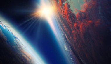 Soyut gezegenler ve uzay arkaplanı