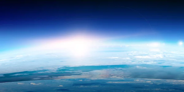 Alba sul pianeta orbita, bellezza dello spazio — Foto Stock