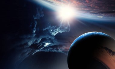 Soyut gezegenler ve uzay arkaplanı