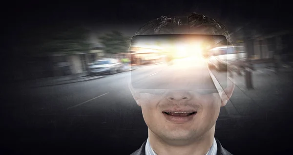 Esperienza di realtà virtuale e tecnologie del futuro. Mezzi misti — Foto Stock