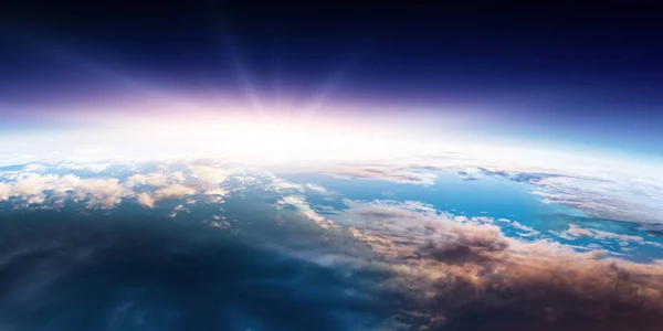 Схід на орбіту планети, космічна краса — стокове фото