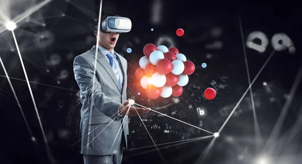 Virtual reality experience. Technologies of the future. Mixed media — Stock Photo, Image