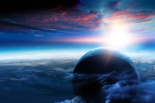 Djupa rymden skönhet. Planetomloppsbana. — Stockfoto