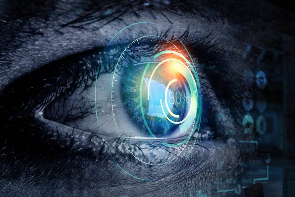 Αφηρημένη έννοια υψηλής τεχνολογίας μάτι — Φωτογραφία Αρχείου