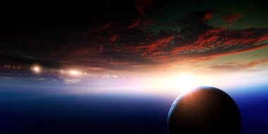 Soyut gezegenler ve uzay arkaplanı