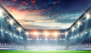 Işıklar altında tam gece futbol sahası