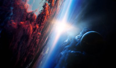 Derin uzay güzelliği. Gezegen yörüngesi.