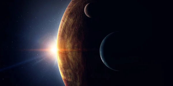 抽象的な惑星と宇宙背景 — ストック写真