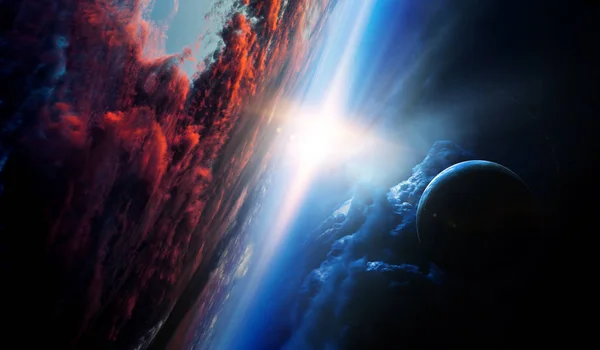 Deep space beauty. Planet orbit.