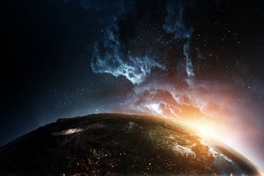 Soyut gezegenler ve uzay arkaplanı