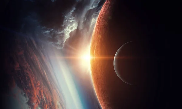 Streszczenie planet i tło przestrzeni — Zdjęcie stockowe