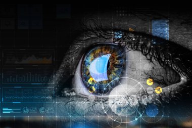 Soyut yüksek teknoloji göz konsepti