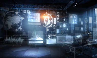 Gelecek teknolojisi, dijital ekran arkaplanı