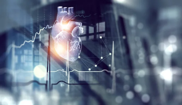 Het onderzoek van de geneeskunde van menselijk hart — Stockfoto