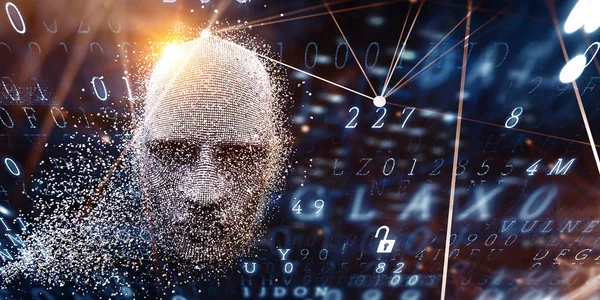 Цифрова голова, концепція штучного інтелекту — стокове фото