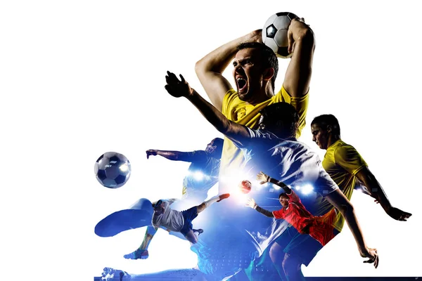 Abstract soccer theme - hottest match moments — Stock Photo, Image