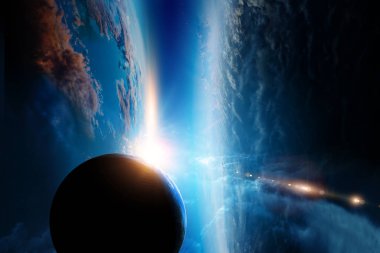 Soyut gezegenler ve uzay arkaplanı