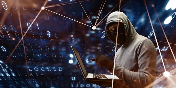Hacker berburu untuk mata uang kripto — Stok Foto