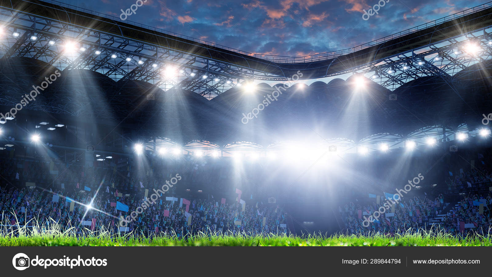 ᐈ Football Stadium At Night Stock Photos Royalty Free Soccer Stadium Night Images Download On Depositphotos