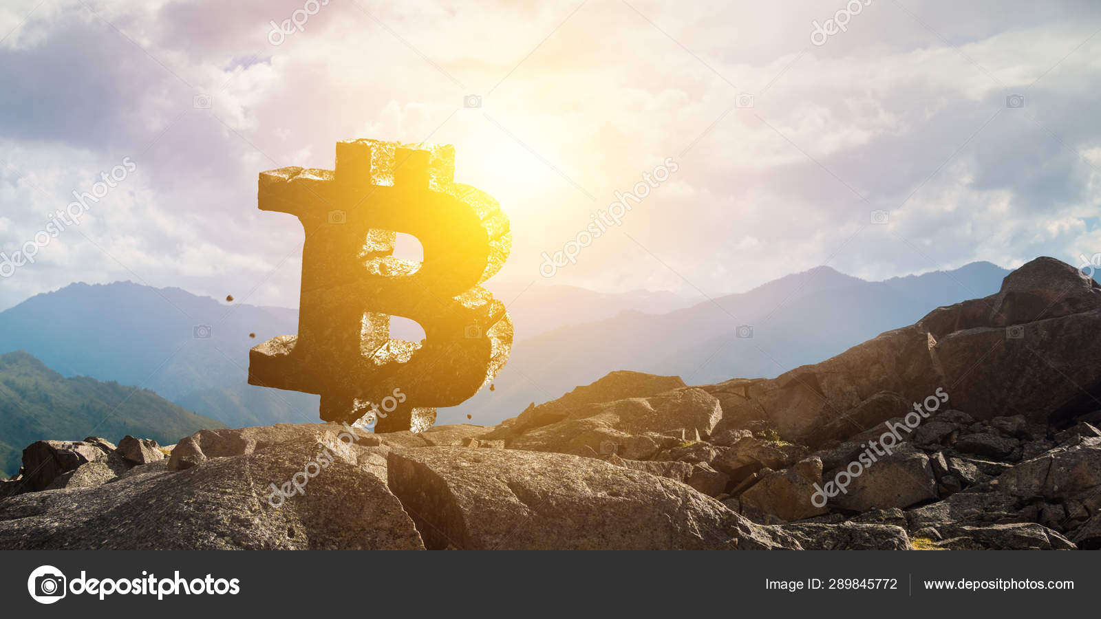 산에 새겨진 비트코인의 상징 — 스톡 사진 © SergeyNivens #289845772