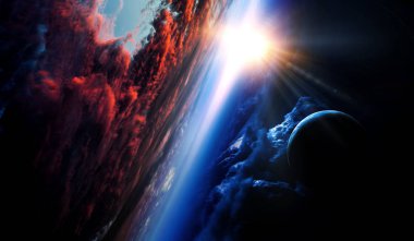 Soyut gezegenler ve uzay arkaplanı