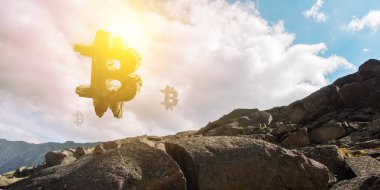 Kripto para birimi konsepti. Karışık ortam