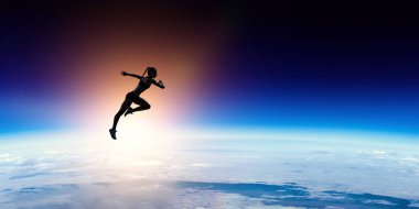 Koşmak sporcumuz yarışı. Karışık teknik