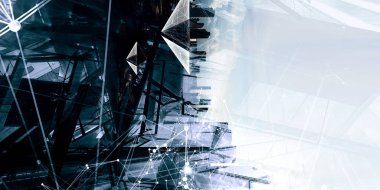 Yapı elemanları ile soyut arka plan