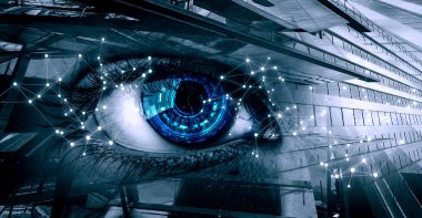 Soyut yüksek teknoloji göz konsepti