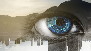 Soyut yüksek teknoloji göz konsepti