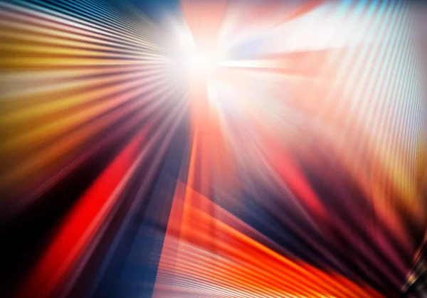 Fondo brillante abstracto con luz y líneas cruzadas de luz que se extienden en diferentes direcciones y se entrecruzan — Foto de Stock