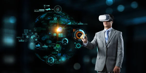 Experiencia de realidad virtual. Tecnologías del futuro. — Foto de Stock