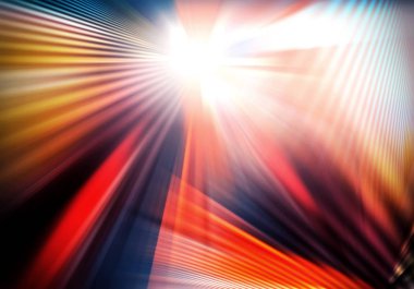 farklı yönlerde yayılan ve geçiş ışık ve çapraz ışık çizgileri ile soyut arka plan