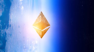 Kripto para birimi konsepti. Karışık ortam