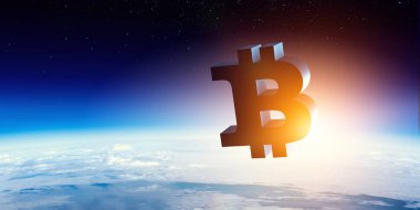 Kripto para birimi alanı. 3d render