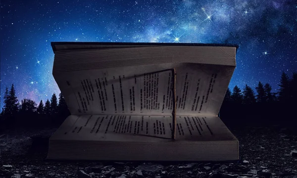 Big open book. Mixed media — Stock Photo, Image