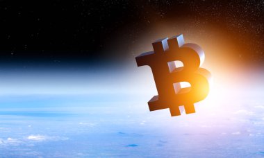 Kripto para birimi alanı. 3d render