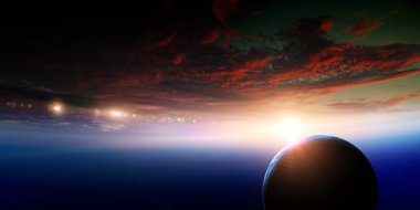 Soyut gezegenler ve uzay arkaplanı