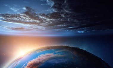 Soyut gezegenler ve uzay arkaplanı