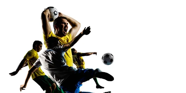 Abstract voetbalthema - heetste wedstrijdmomenten — Stockfoto