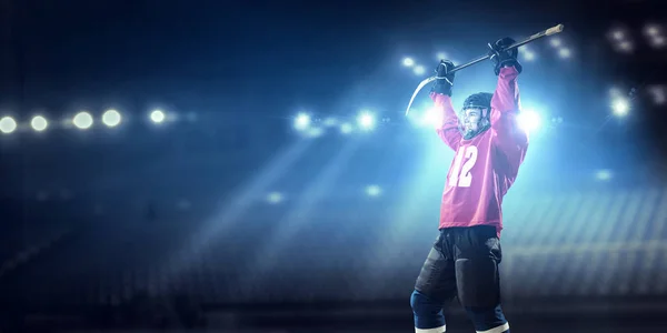 Ishockeyspelare firar seger — Stockfoto