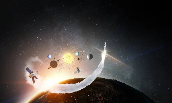 Marzenie o lataniu w kosmosie — Zdjęcie stockowe