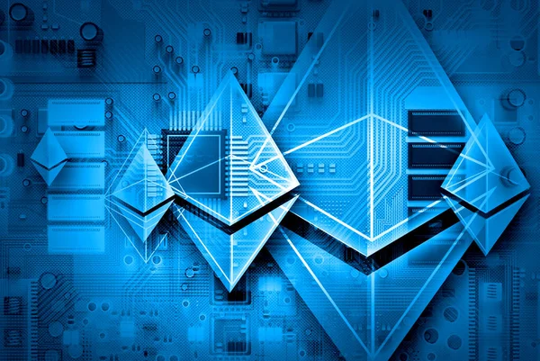 Koncepcja szyfrowania waluty kryptograficznej. Media mieszane — Zdjęcie stockowe