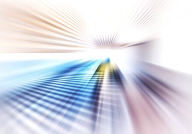 Merkezden dışarıya mavi, kahverengi ve beyaz çizgilerle yönetilen ışığın soyut yumuşak arkaplanı